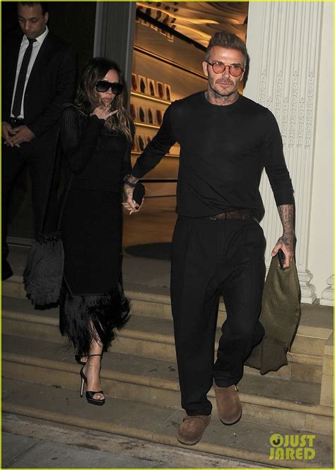 Victoria David Beckham Coordinate In Black Outfits While Out After