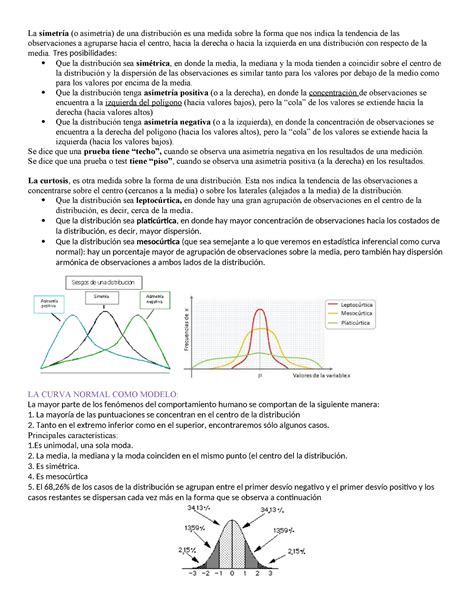 Resumen Do Parcial Estadistica La Simetr A O Asimetr A De Una