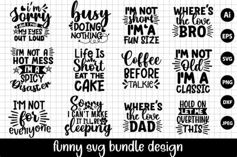 Funny Svg Bundle Funny T Shirt Bundle Graphic By Designcreator99