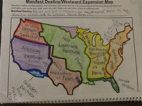 Manifest Destiny Westward Expansion Map