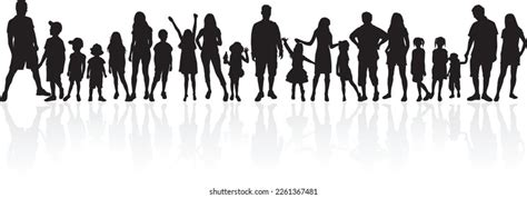 Vector Black Silhouette Family Stock Vector (Royalty Free) 2261367481 | Shutterstock