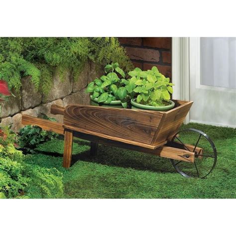 Antique Wheelbarrow Planter Wheelbarrow Planter Wooden Garden Planters Flower Cart