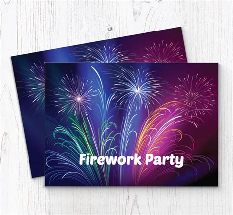 Fireworks Party Invitations | Personalise Online Plus Free Envelopes ...