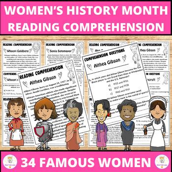 Womens History Month Biography Reading Comprehension Passages March