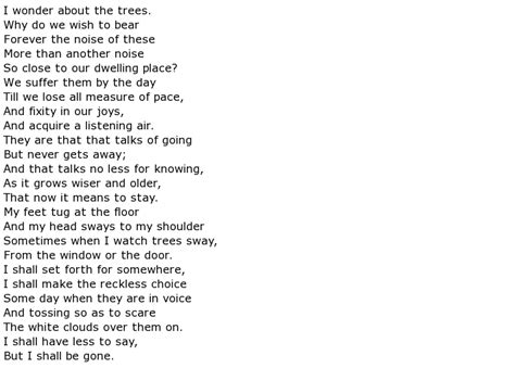 Poems on Trees > My poetic side