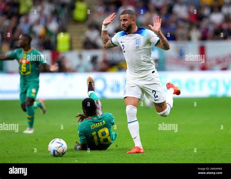 Senegal S Ismaila Sarr Left Goes Down Whilst Battling For The Ball