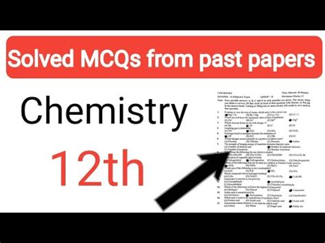 12th Class Chemistry Solved MCQs 2023 12th Class Chemistry Past