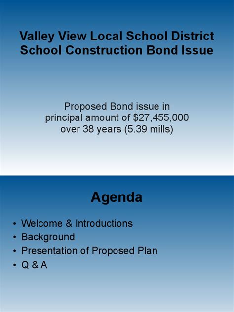 Information About Valley View School District Bond Issue | PDF | Bonds ...