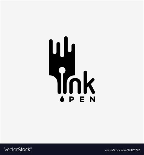 Ink pen logo Royalty Free Vector Image - VectorStock