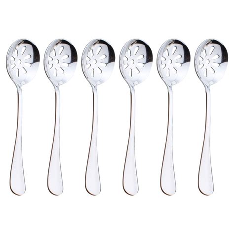 6Pcs Small Slotted Spoons Metal Caviar Spoons Slotted Spoon for Filter Soup Kitchen Gadgets ...