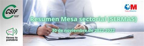 Csif Resumen Mesa Sectorial Sermas De Noviembre De