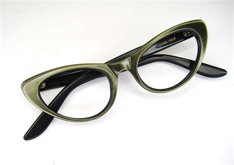 Vintage Green Cateye Eyeglasses Eyewear Frame