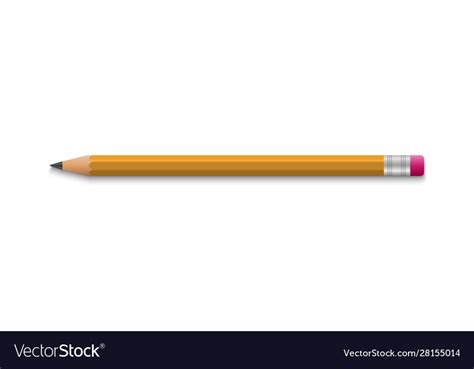 Realistic school pencil with rubber Royalty Free Vector