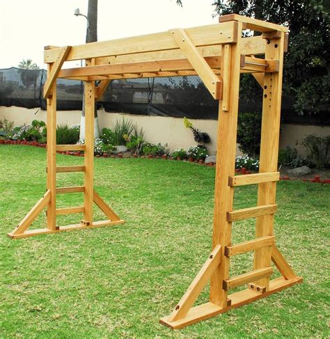 Sheldon S Monkey Bar Set Forever Redwood Diy Monkey Bars Monkey