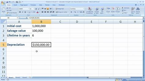 Calculate Straight Line Depreciation Formula