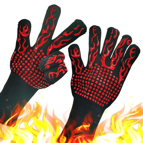 Fireor 1472℉ Bbq Gloves Food Grade Oven Mitts Non Slip For Grilling