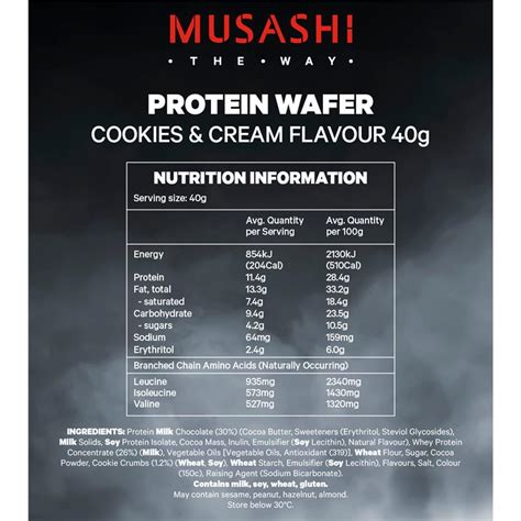 Buy Musashi Protein Wafer Bar Cookies And Cream 40g Online At Chemist Warehouse®