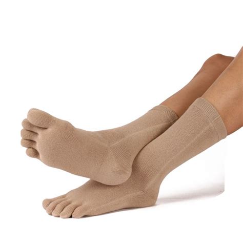 Toetoe Essential Mid Calf Toe Socks Fawn Health And Care