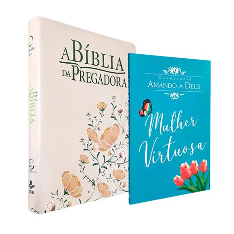 Kit Bíblia Pregadora RA Flores Devocional Mulher Virtuosa