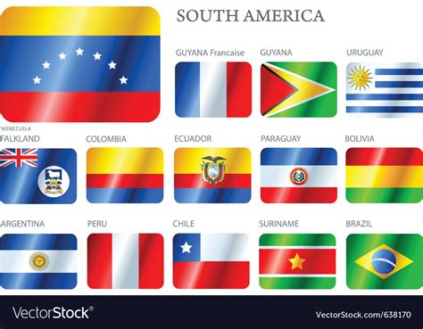 Flags south america Royalty Free Vector Image - VectorStock