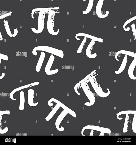 Pi Symbol Seamless Pattern Vector Illustration Hand Drawn Sketched