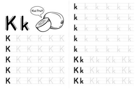 Letter K Tracing Alphabet Worksheets Vector Art Icons And Graphics