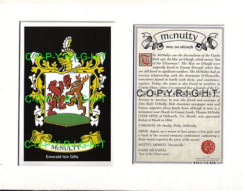 Heraldic Mounts - McNulty Family Crest and History