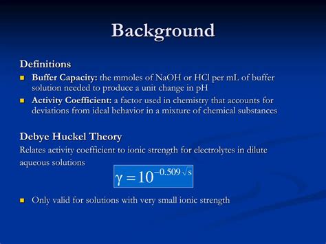 Ppt Activity Coefficients And Buffer Capacity Titrations Powerpoint