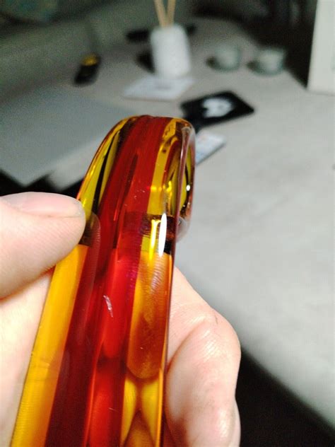 Viartec Murano Style Selenium Red And Orange Spanish Glass Sculpture Ebay