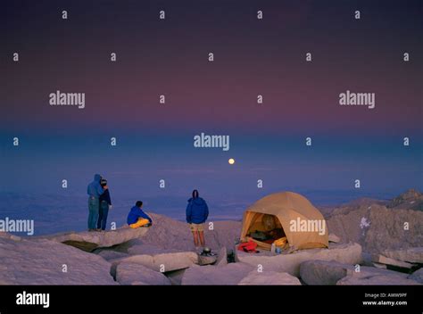 Camp On The Summit Of Mount Whitney The Highest Point In The Contiguous