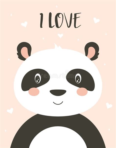 Tarjeta De San Valentín Con Ilustración Vectorial De Panda Lindo