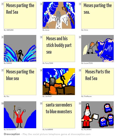 Moses parting the Red Sea - Drawception