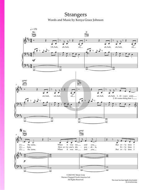 Strangers Kenya Grace Piano Sheet Music Oktav