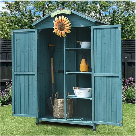 Amazon.com : Outdoor Storage Cabinet with Shelves Garden Storage Cabinet for Backyard, Garden ...