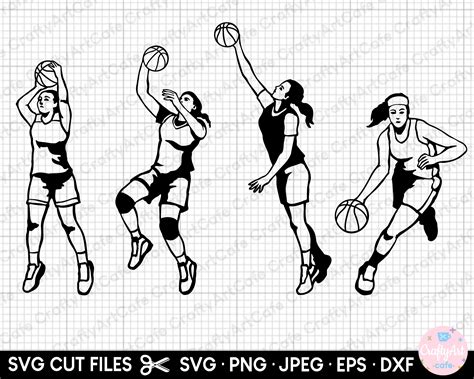 Basketball Player Female Svg Bundle Clipart Basketball Player Girl