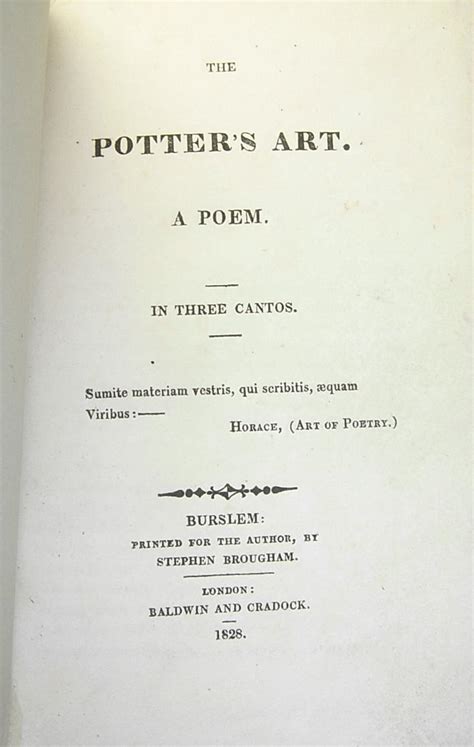 The Potters Art A Poem In Three Cantos Pottery Burslem The