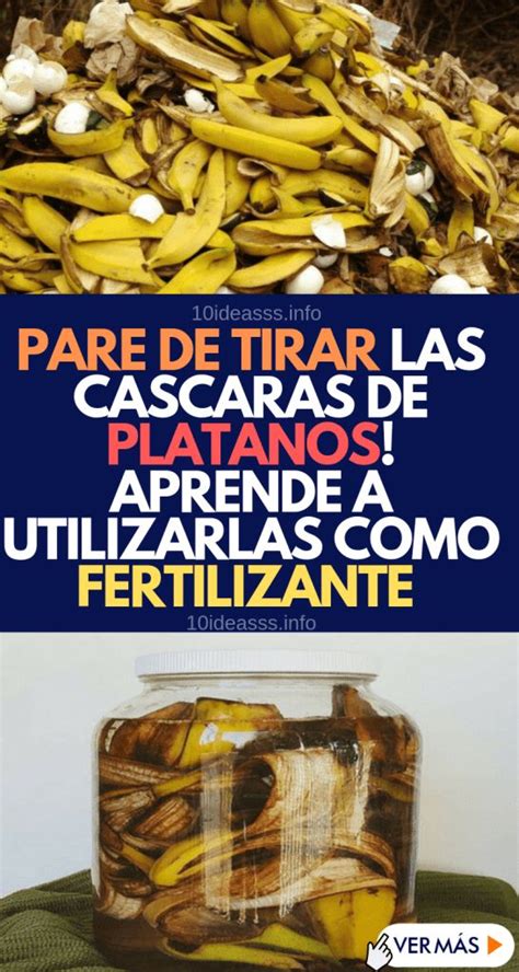 Usos De La Cáscara De Plátano En El Jardín Fertilizantes Y Plagas 10 Ideas Cascara De