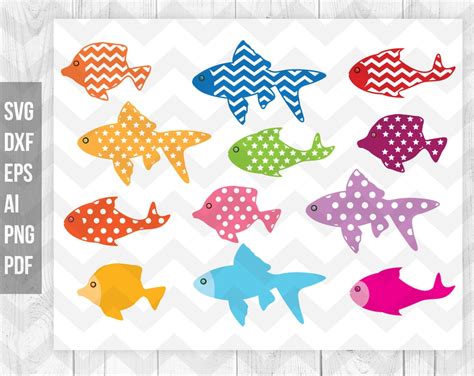 Fish Svg, Fish Clipart, Fish Svg Dxf Cutting Filescricut Silhouette ...