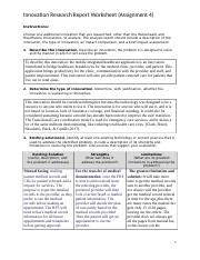 A Healthvana Innovation Assessment Worksheet Taran Gill Docx