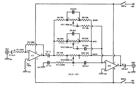 Active Tone Control Schematic Diagram Stereo Tone Control Wi