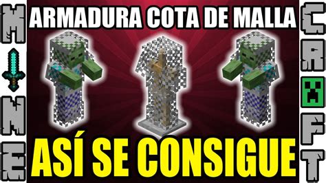 COMO CONSEGUIR ARMADURA DE COTA DE MALLA EN MINECRAFT YouTube