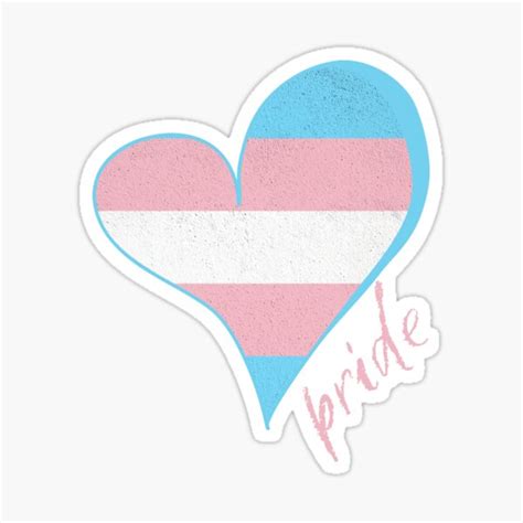 Trans Pride Flag Equality Rights Transgender Hearts Blue And Pink Sticker By Beebsandnugget