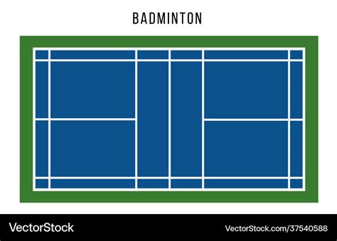 Badminton Court Top View Royalty Free Vector Image