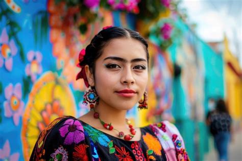 Premium Photo A Vibrant Portrait Capturing The Beauty Of A Young Mexican Woman