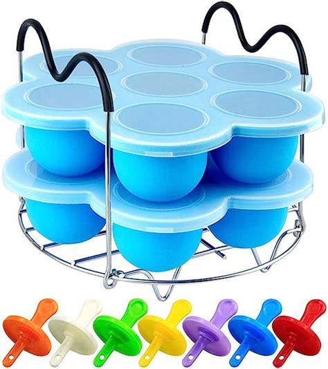 Pramoo Pressure Cooker Silicone Egg Bites Mold And Steamer Rack Trivet With Handles Compatible