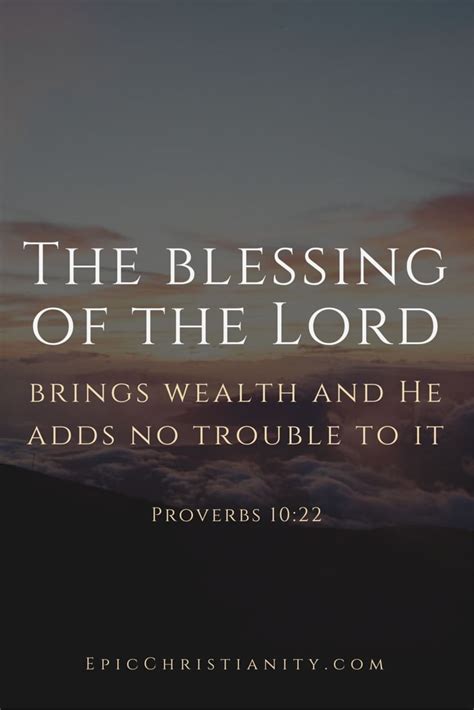 The Blessing Of The Lord Brings Wealth And He Adds No Trouble To It