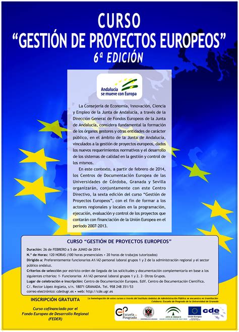 Curso Gestión de Proyectos Europeos 6ª edición Centro de