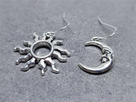 Sun And Moon Earrings Hypoallergenic Ear Wires Sterling Etsy Uk