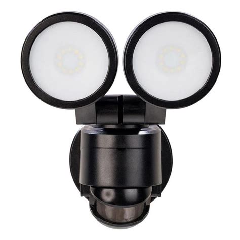 Defiant 180 Black Motion Activated Outdoor Integrated LED Twin Head