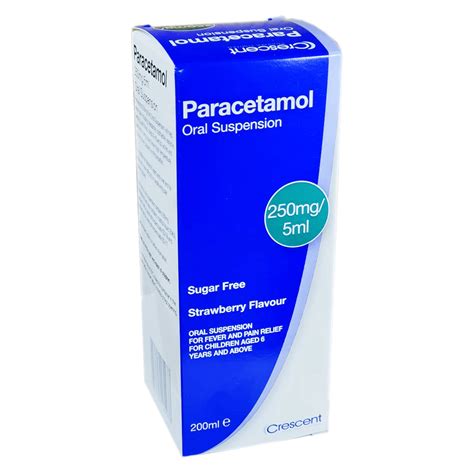 Paracetamol 250mg 5ml Oral Suspension 100ml